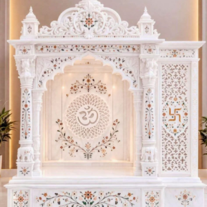 Auspicious White Marble Home Temple | Premium Marble Mandir