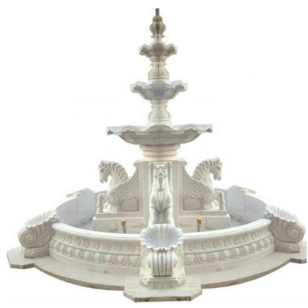 Marble Fountain horse sculpture