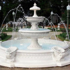White Marble Garden Fountain | Luxury Outdoor Marble Fountain