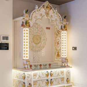 Designer White Marble Mandir | Luxury Marble Temple for Home