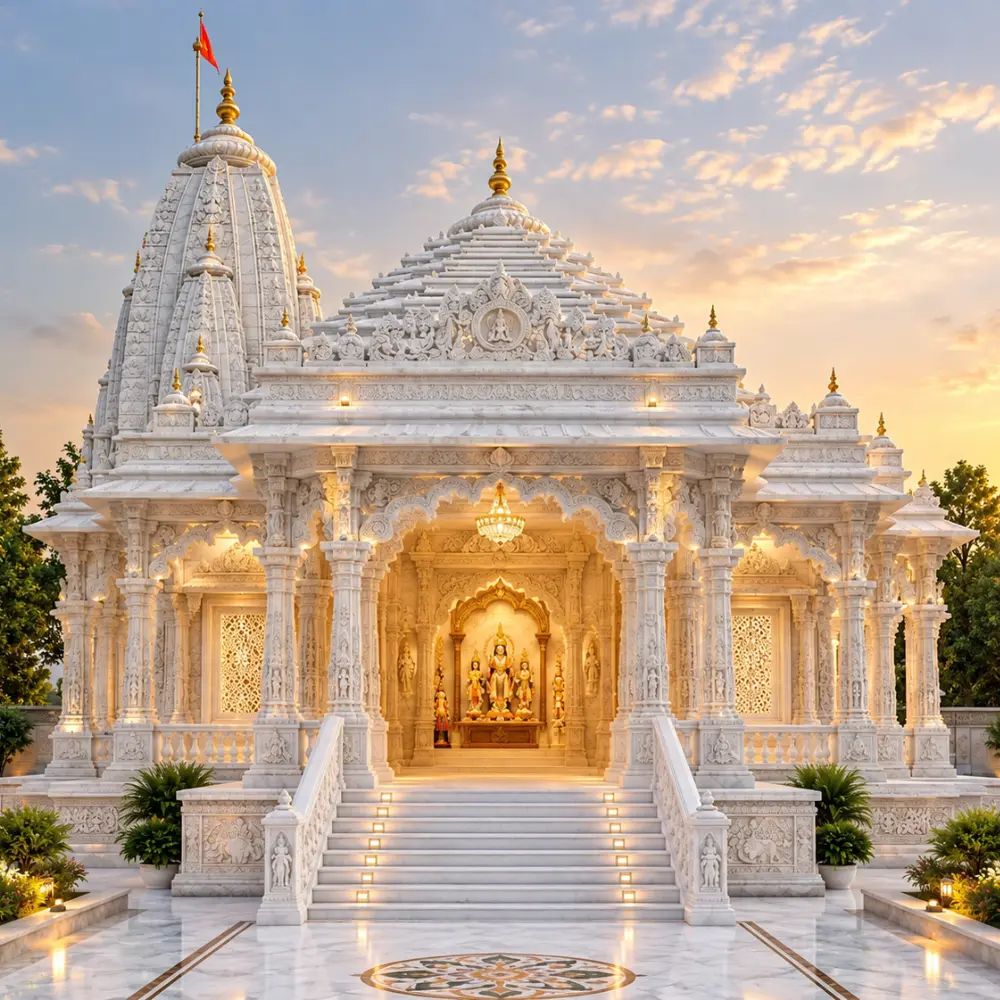 Completed outdoor Hindu temple
