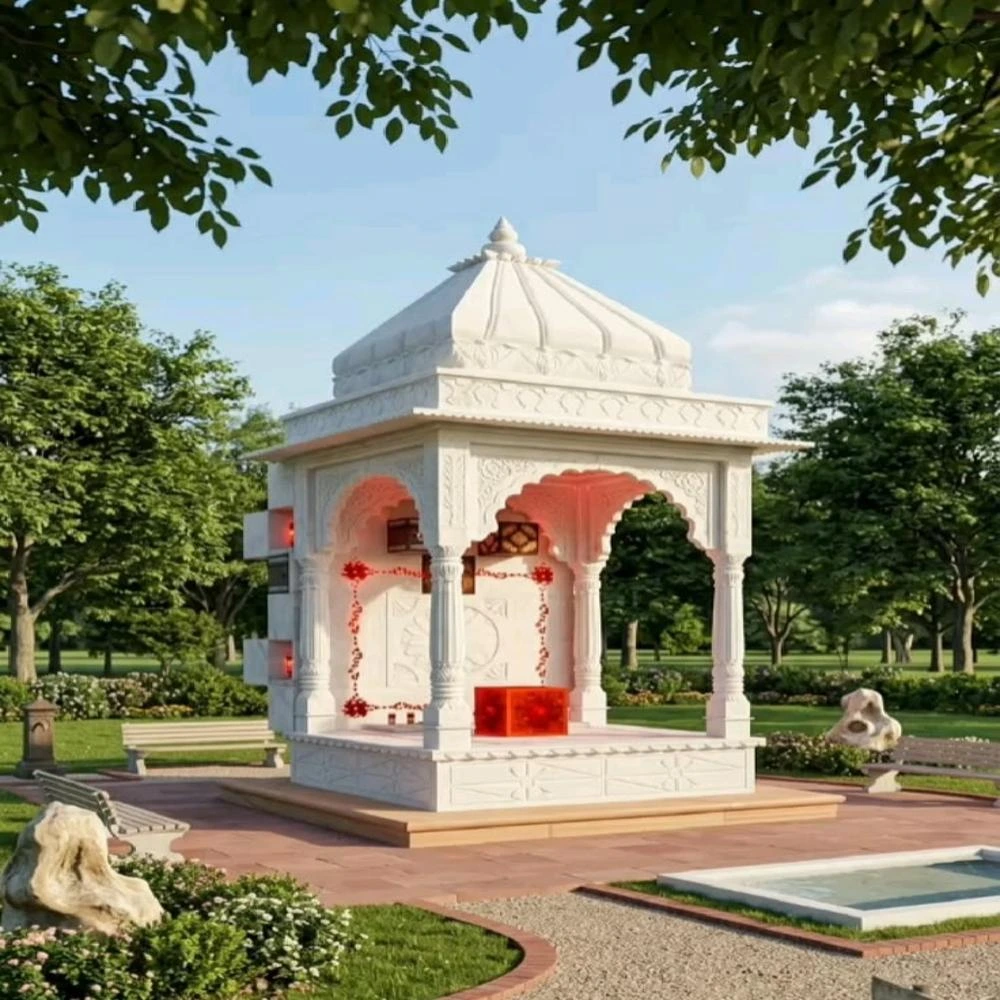 Marble chhatri in a garden