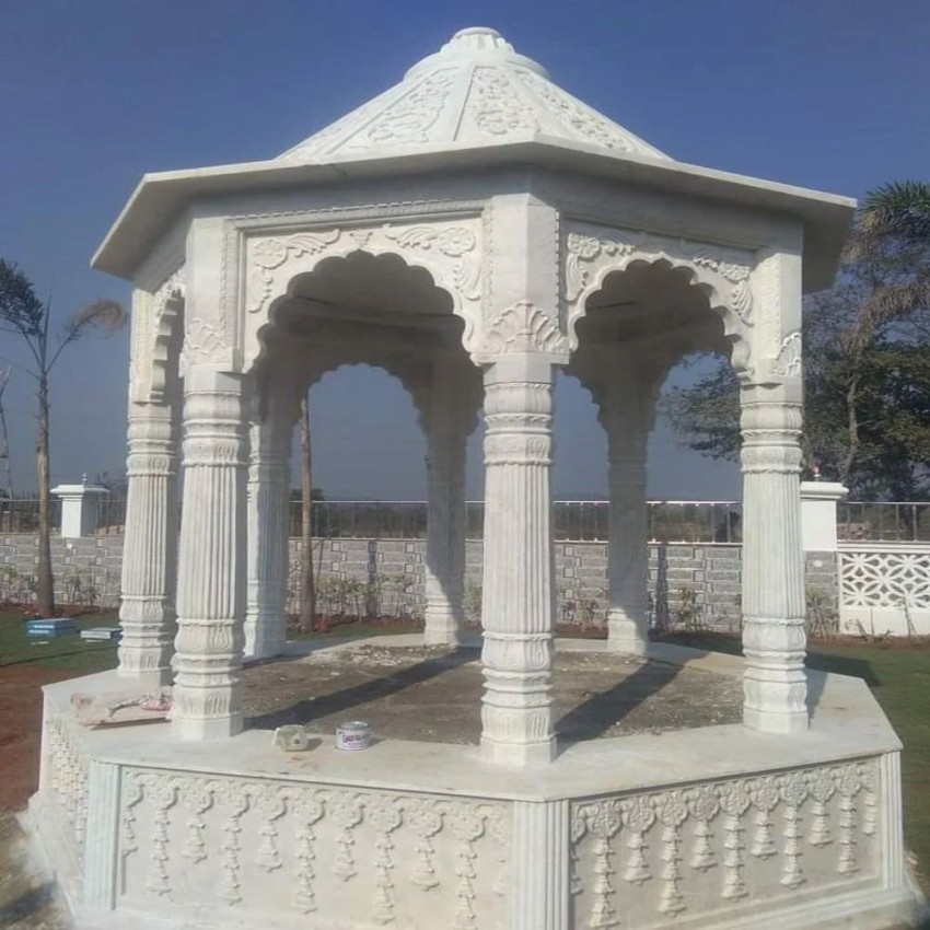 Outdoor chhatri with dome and carved pillars