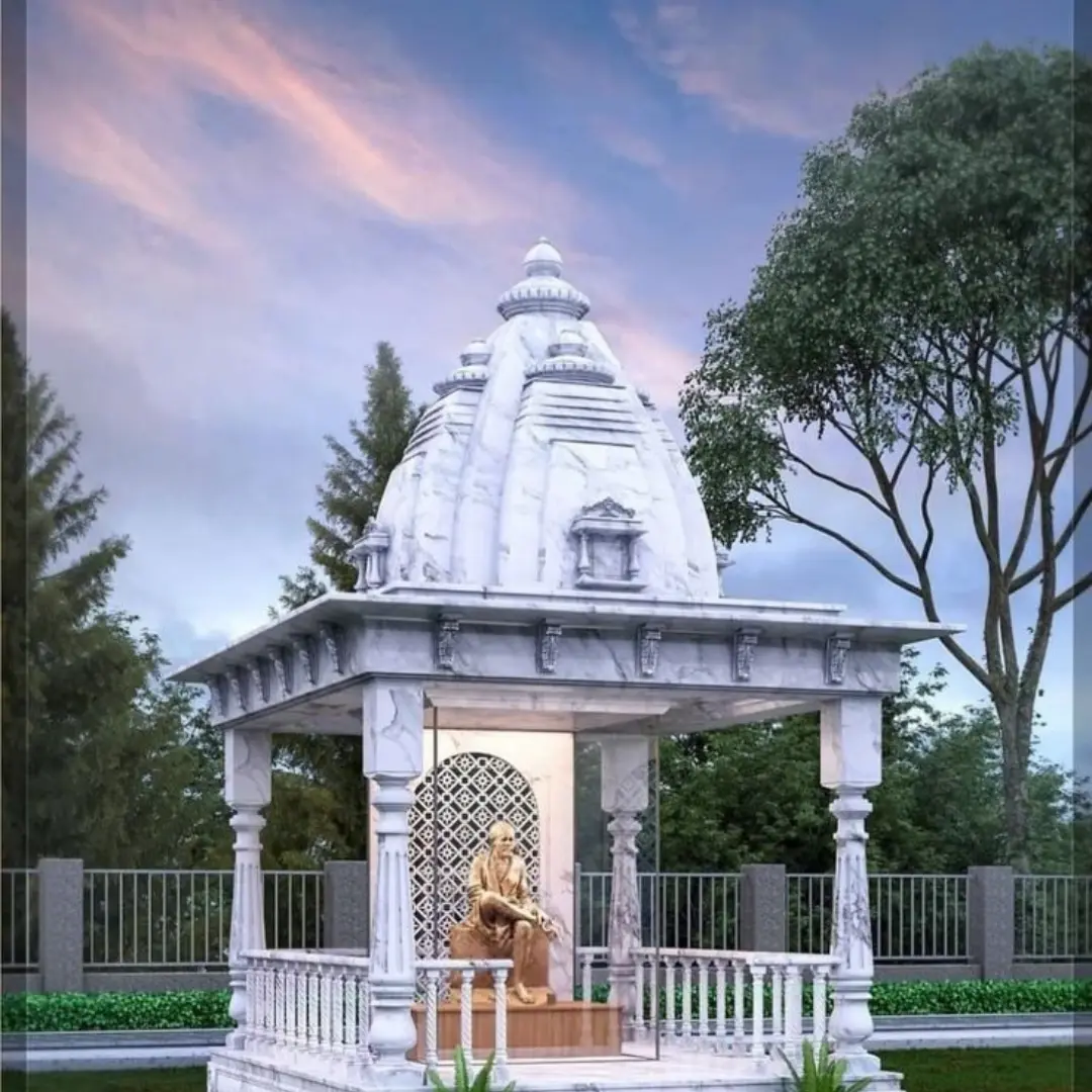 Wall mounted marble mandir